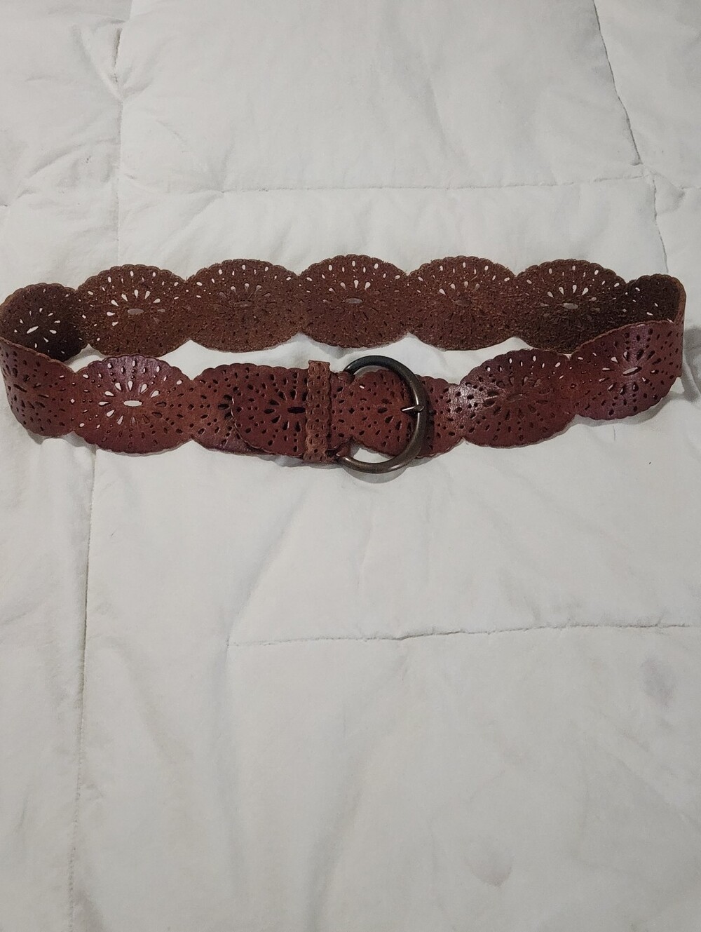 Fossil Belt Womens Medium Brown Boho Wide EUC